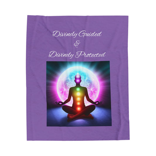 "Divinely Guided & Divinely Protected" Velveteen Plush Blanket
